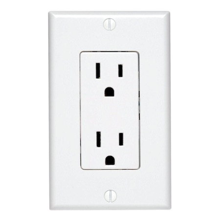 Decora Duplex Straight Blade Receptacle, 5-15R, 15 A, 125V AC, Grounded C24-05675-00W